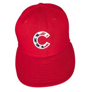 New Era Chicago‎ Cubs Red Baseball Cap 59FIFTY Fitted Size 7 1/4